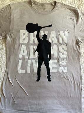 Bryan Adams Live 24 Canada Tour Graphic T-Shirt Grey Size Medium